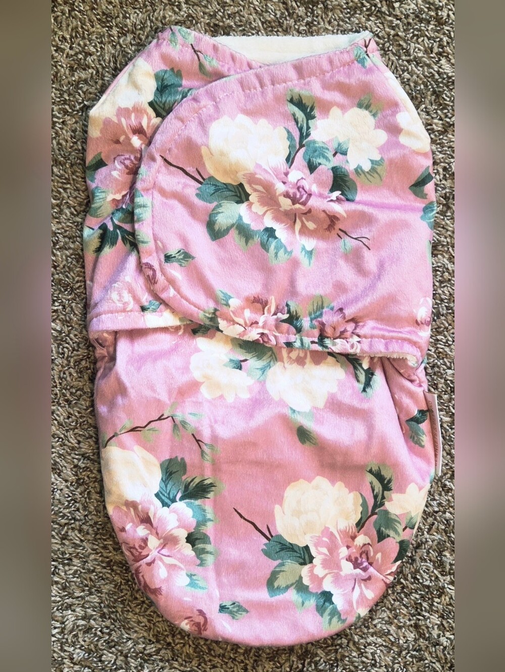 Floral Pink Baby Swaddle Sack - Soft Floral Infant Wrap